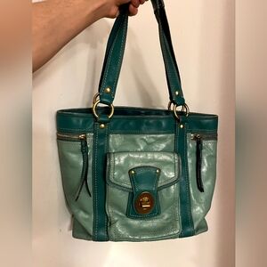 Teal Leather Coach Tote Bag💚